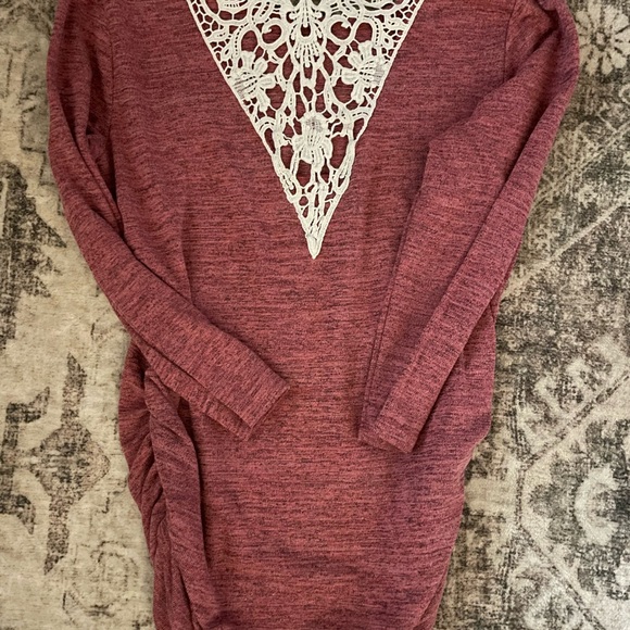 Faded Glory Tops - Tunic lace back top